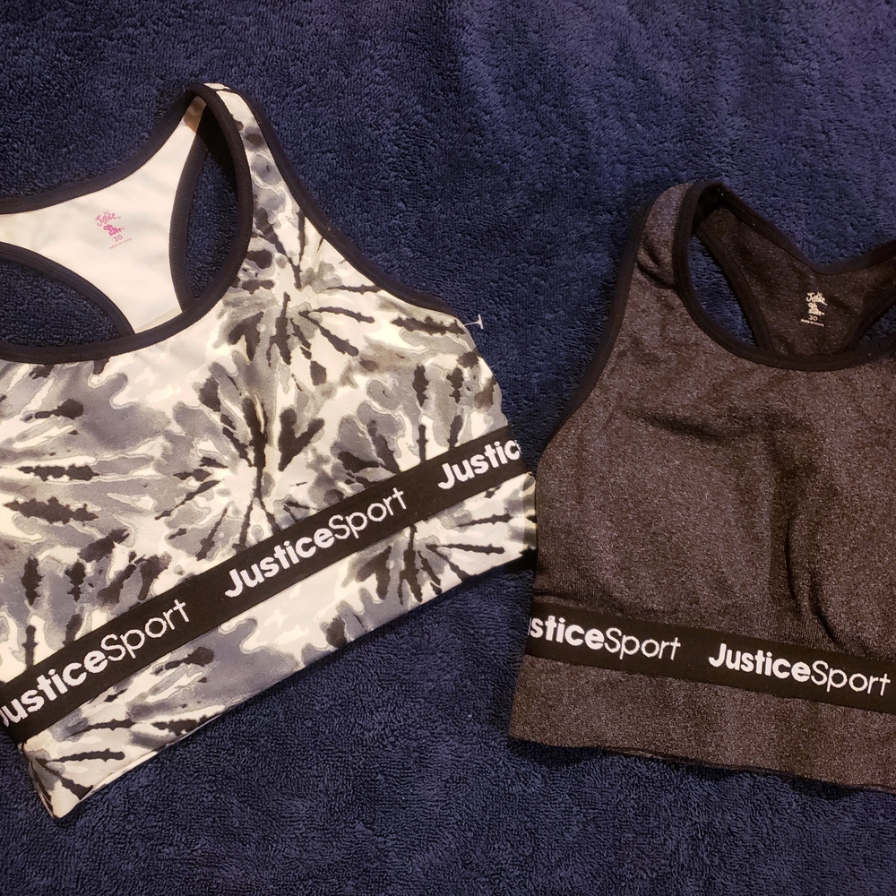 Justice Sport Black and Gray Kids Tops